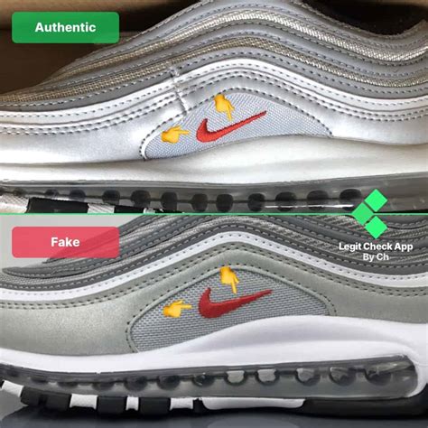 nike air max 97 silver fake vs real|air max 97 white bullet.